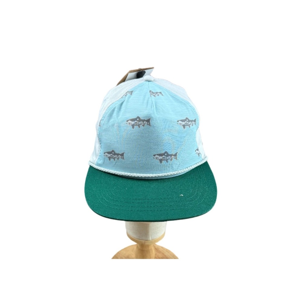 Jack Sage Trout Fish Print Snapback Hat Rope Trucker Cap‎ NEW
